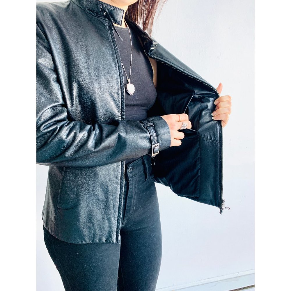 Danier  Black Leather Jacket- Bomber